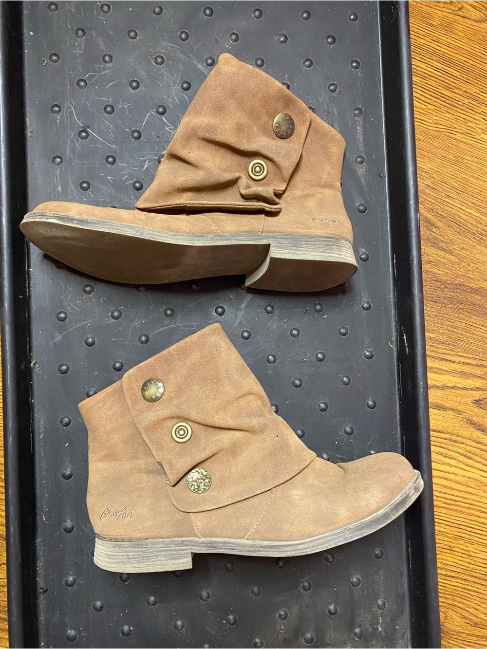 🌷 Blowfish 🌷 Fold-Over Ankle Boots in Light Brown